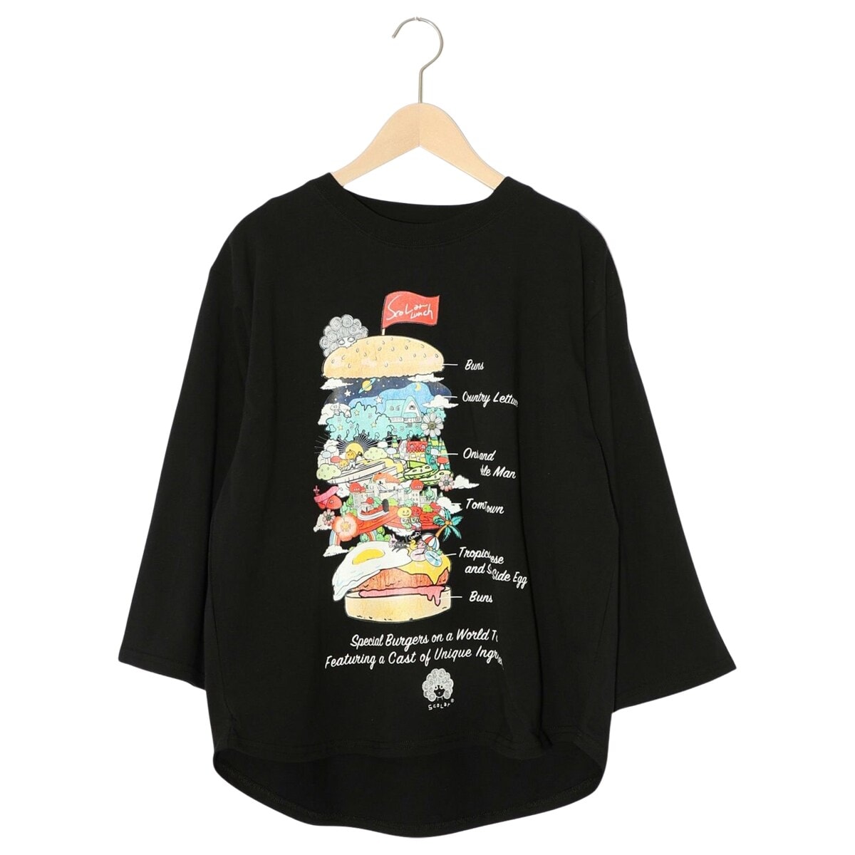 ScoLar スカラー スカラーバーガータウン柄Tシャツ