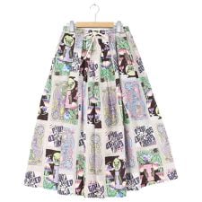 ScoLar スカラー 蝶々とキノコのコラージュ柄スカート