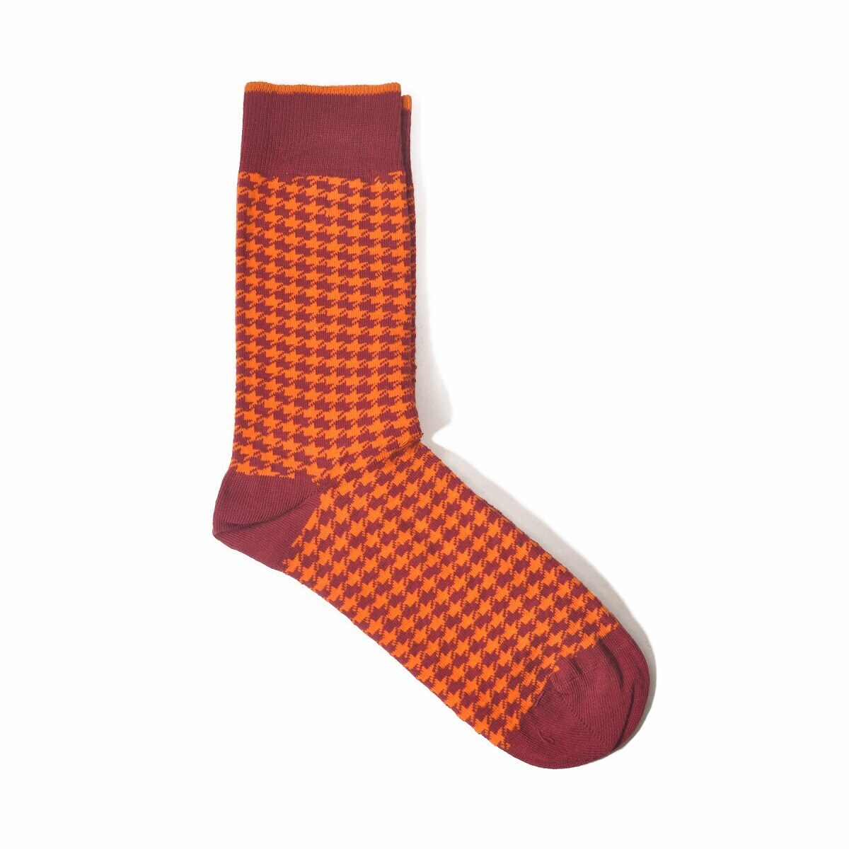 [�}���C]DEMOCRATIQUE �f���N���e�B�b�N�\�b�N�X HOUNDSTOOTH �璹�i�q�� �k���C��/�p�b�p �Z���N�g�iPappa Select�j RED.WINE/ORANGE