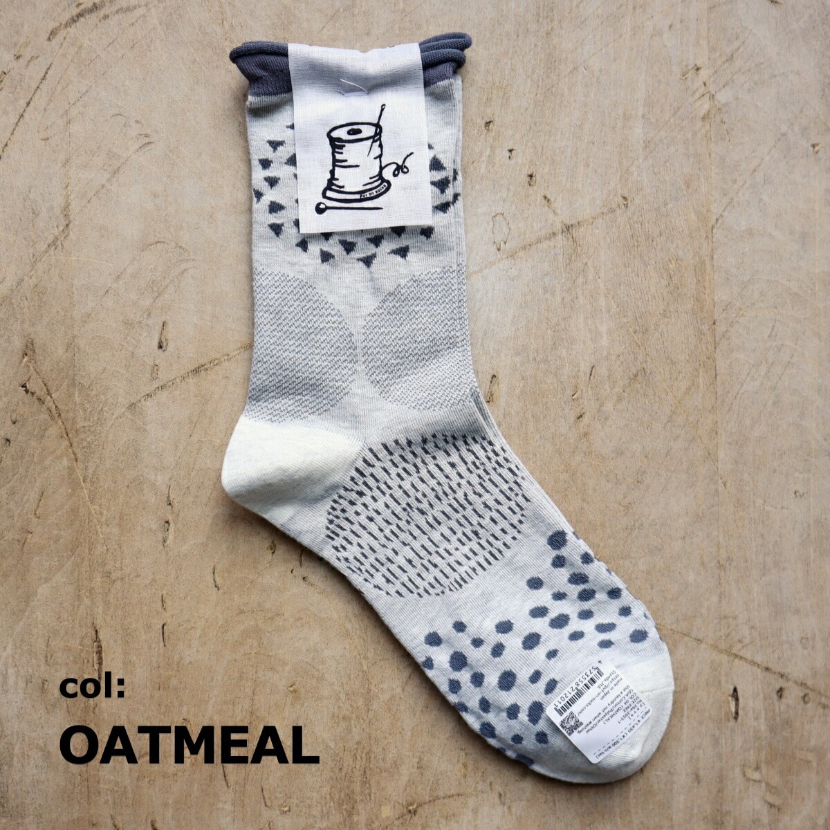 [�}���C]Put on socks �v�b�g�I���\�b�N�X pave �p���F �R�b�g���\�b�N�X �h�b�g��/�v�b�g �I�� �\�b�N�X�iPot on socks�j OATMEAL