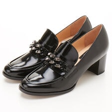 ランバン コレクション(LANVIN COLLECTION)のチェーンモチーフヒールアップローファー