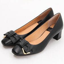 ランバン コレクション(LANVIN COLLECTION)のレザーリボンスクエアトゥパンプス