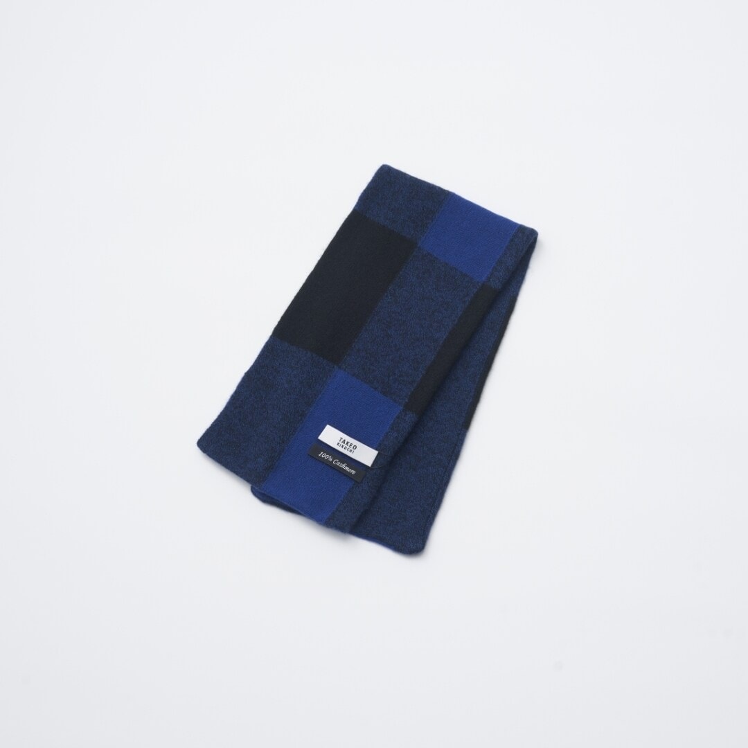 マフラー】アクアスキュータム｜カシミヤ ブロックストライプ