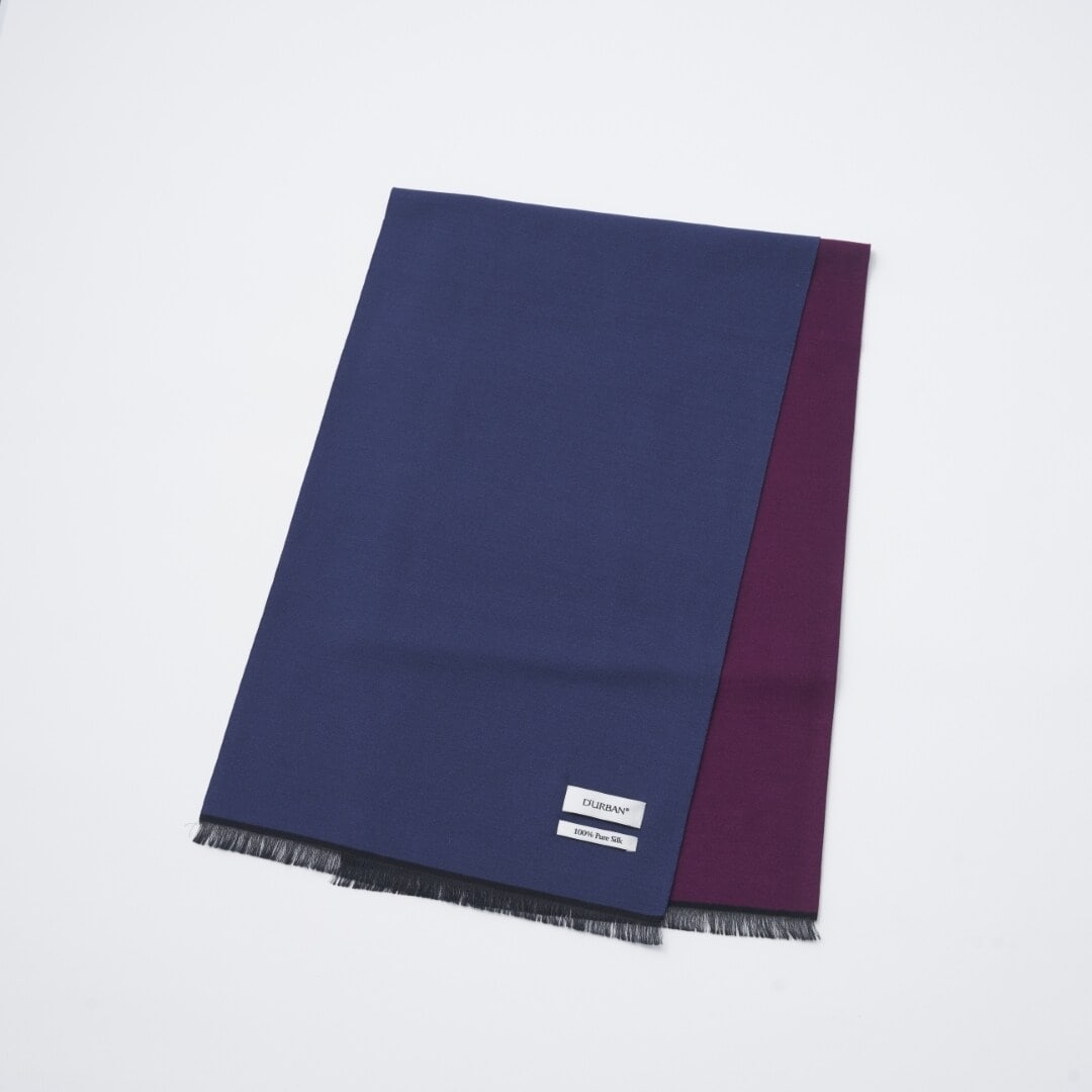 マフラー】ダーバン｜シルク ソリッド/ヘリンボン リバーシブル