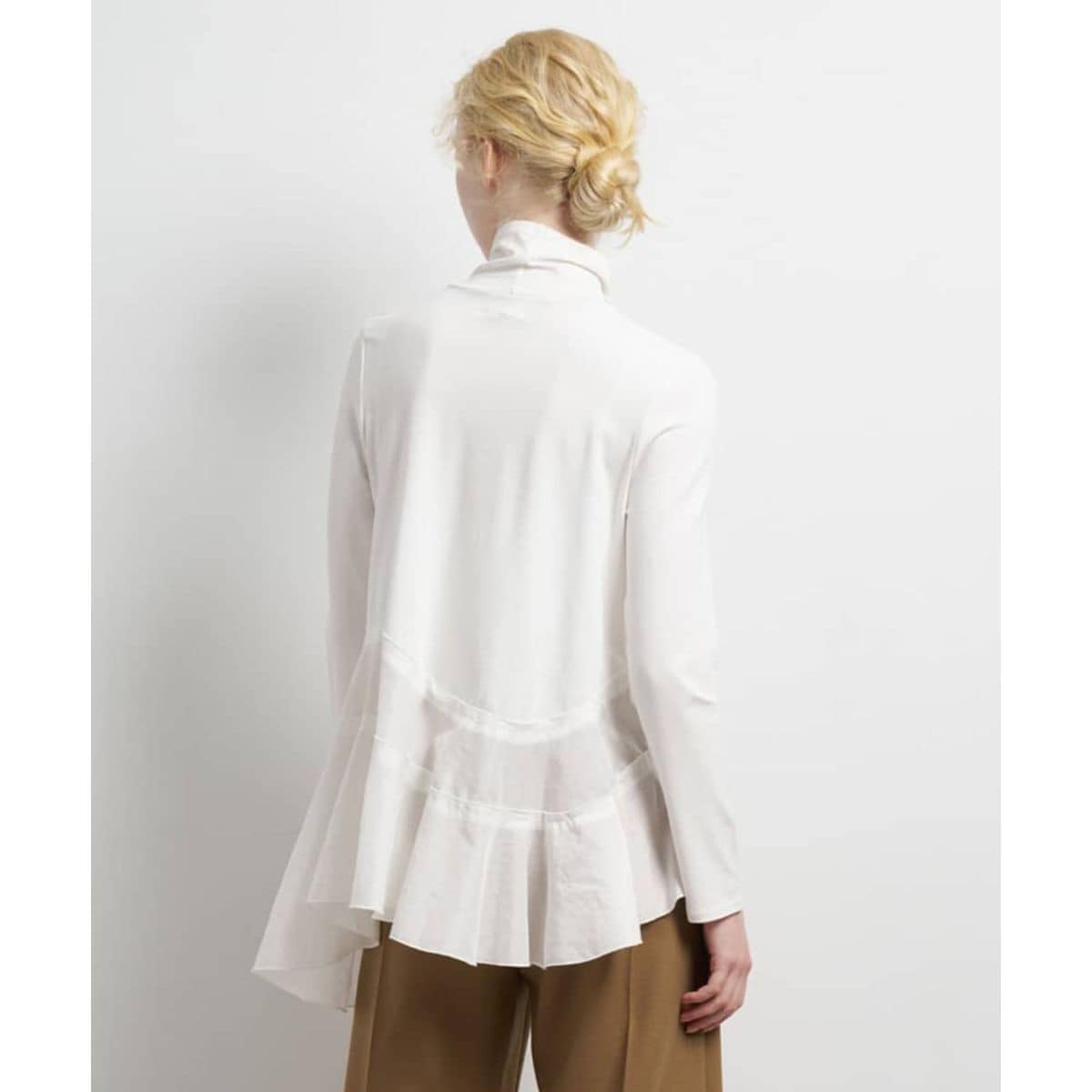 LANVIN ニットワンピース チュニック フリル 38 M アシンメトリーヘム 