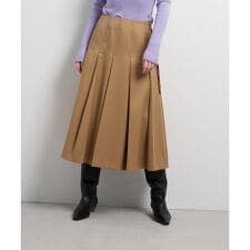 ランバン オン ブルー(LANVIN en Bleu)のカルゼステッチプリーツスカート