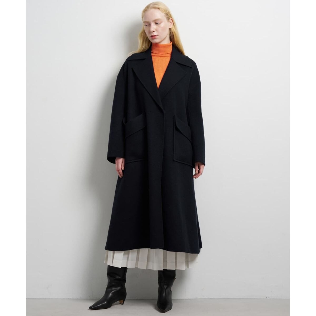 SUPER140 ウールリバーフレアコート | ランバン オン ブルー(LANVIN en