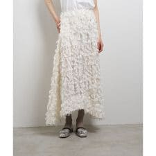 ランバン オン ブルー(LANVIN en Bleu)のロングカットジャガードスカート