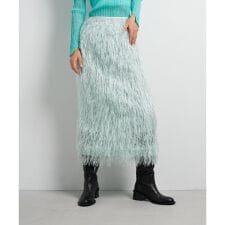 ランバン オン ブルー(LANVIN en Bleu)のフェザージャガードレイヤードスカート