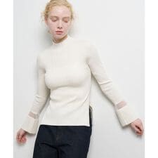 ランバン オン ブルー(LANVIN en Bleu)のシアーポイントカフスリブニット