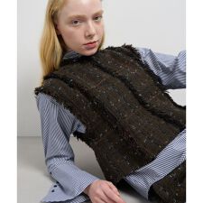 ツイードプルオーバーベスト