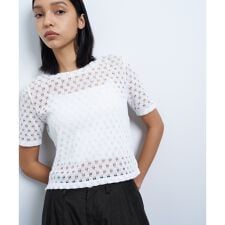 【手洗い可】シアーレースカットソー