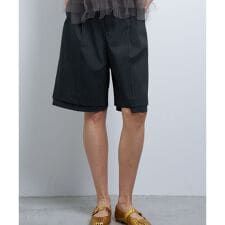 ウールポリエステルショートパンツ
