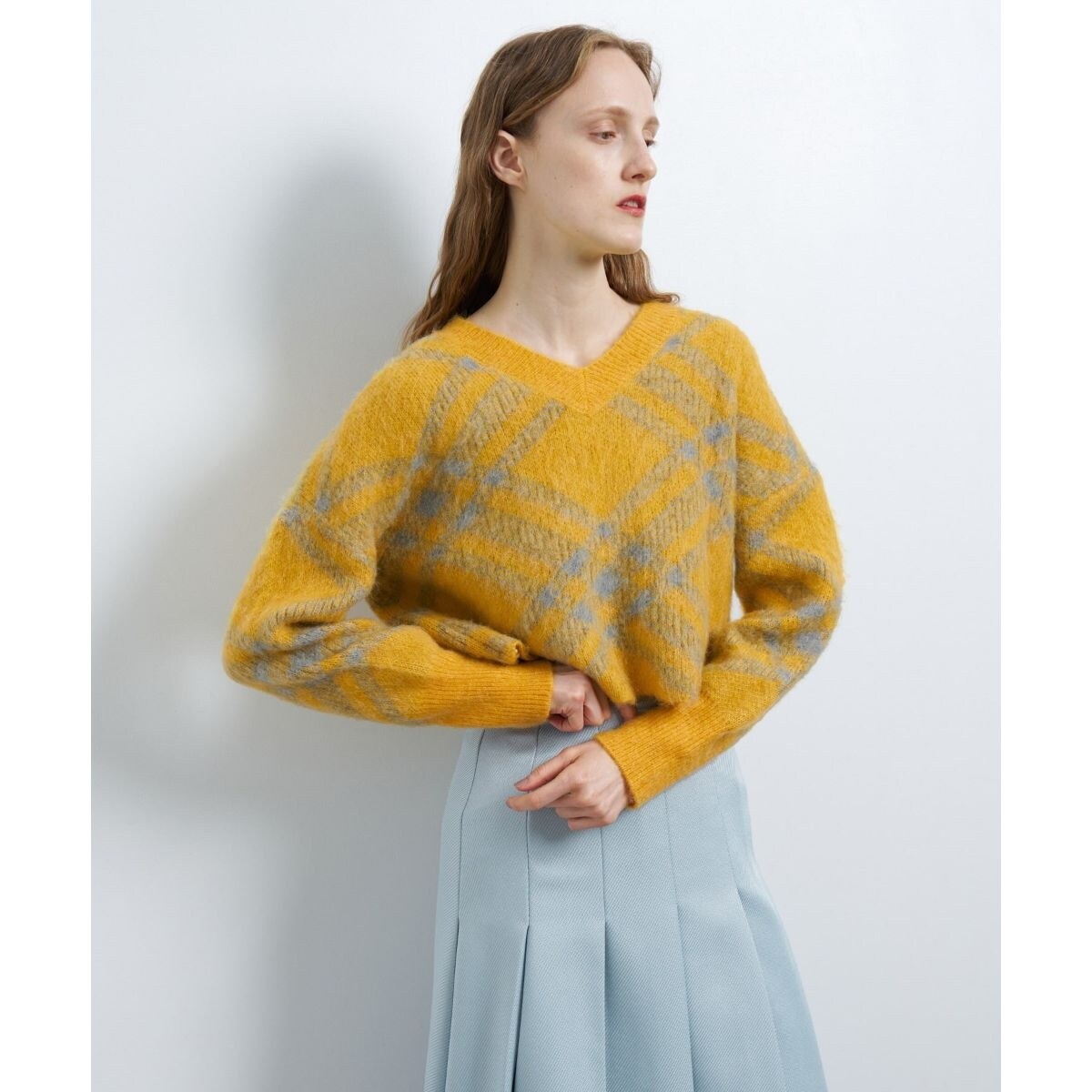ダブルフェイスVネックニット | ランバン オン ブルー(LANVIN en Bleu
