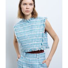 ツイード2WAYショートベスト