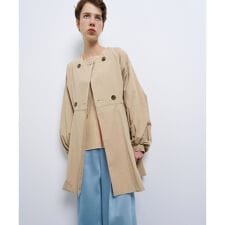 コットンタフタベルテッドコート