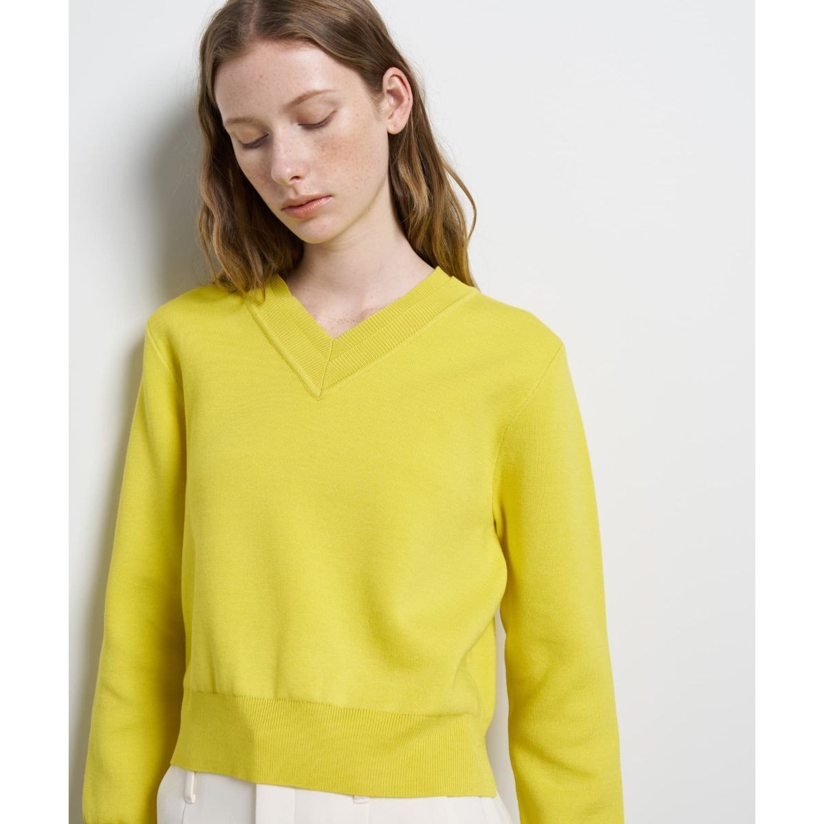 ランバン オン ブルー（LANVIN en Bleu）/ダブルフェイスVネックニット ダブルフェイスVネックニット | ランバン オン ブルー(LANVIN en Bleu