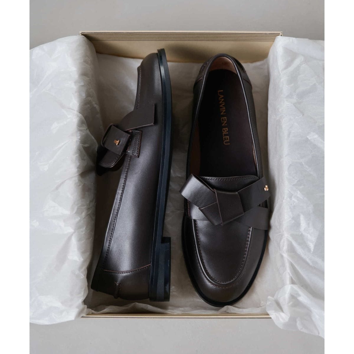 値下げ⭐︎LANVIN リボン ローファー レザーリボンローファー | ランバン オン ブルー(LANVIN en Bleu