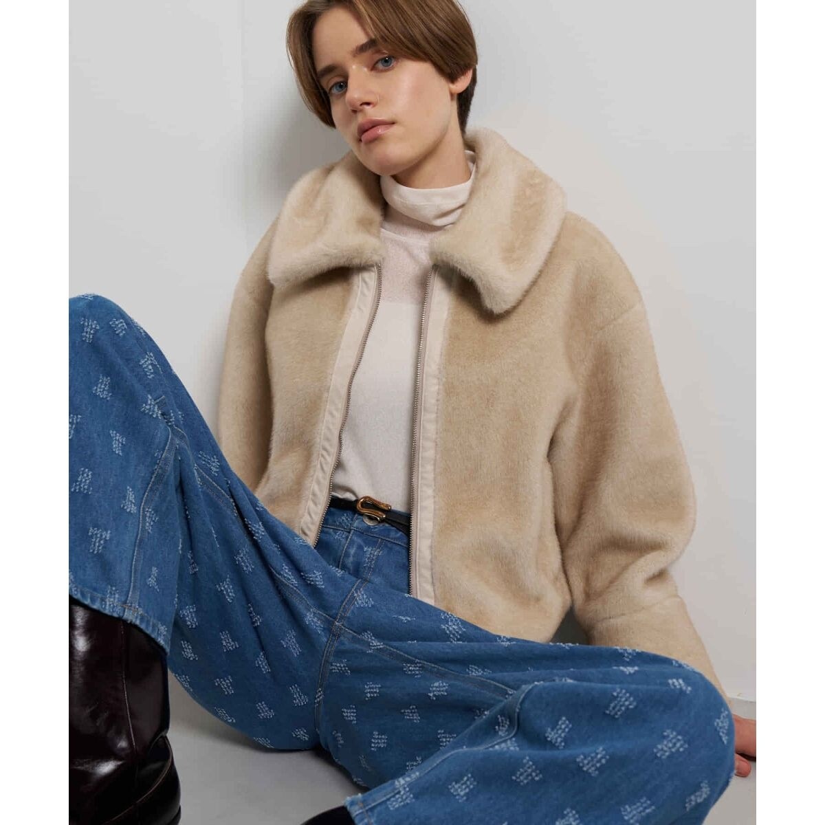 エコファーショートブルゾン | ランバン オン ブルー(LANVIN en Bleu