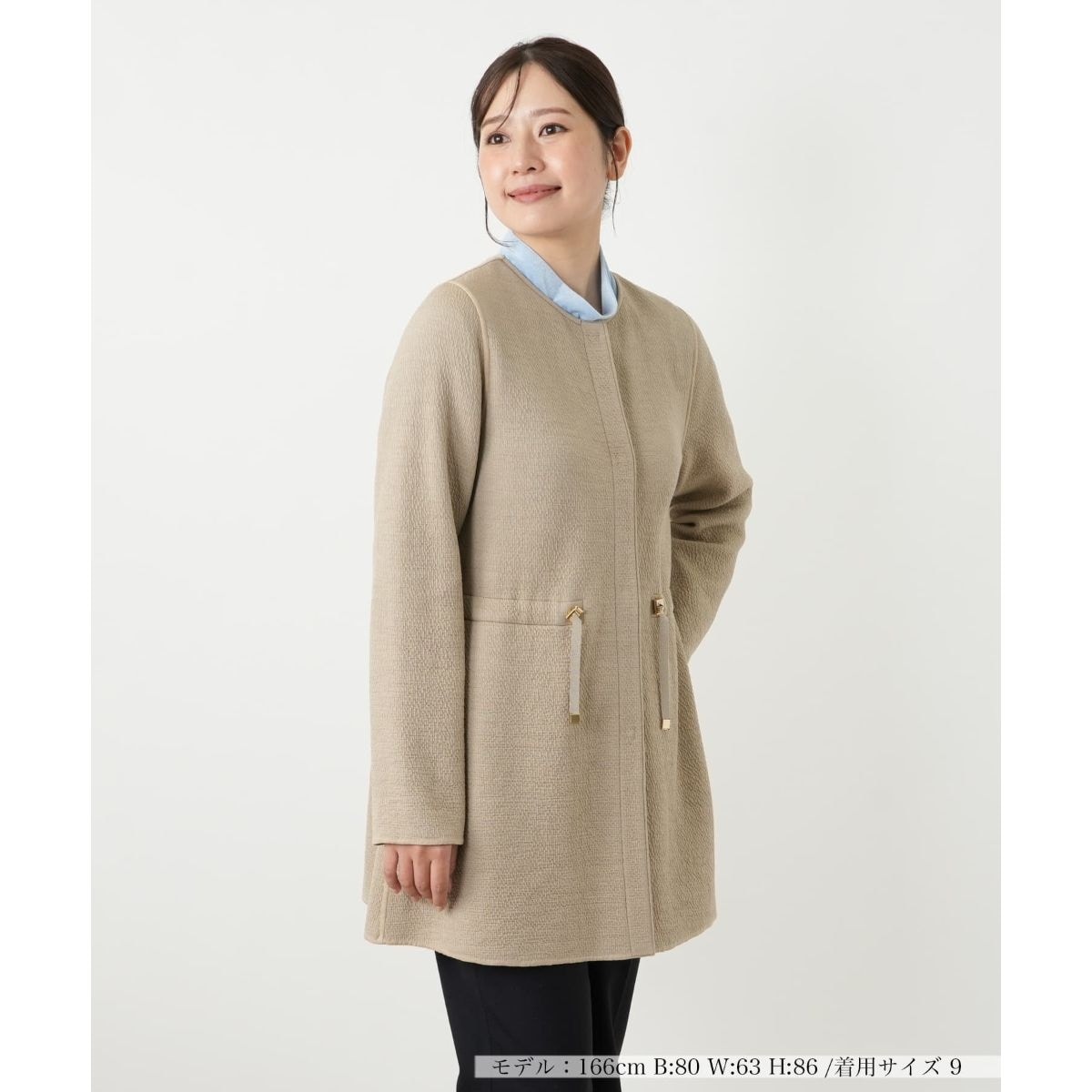 【美品】レリアン 大きいサイズ ウール リバー コート 金ボタン 上品 高級 純正卸し売り レリアン 大きいサイズ ウール リバー コート 金ボタン