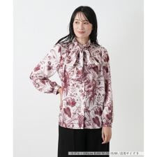 プリントボウタイブラウス【ROCHAS Premiere】【ERICA】