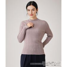 ラメハイネックニット