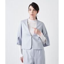 ノーカラーVネックジャケット