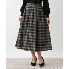 ラメチェックフレアスカート【Leilian WHITE LABEL】