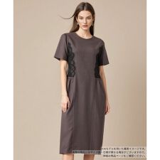 レースクルーネックワンピース