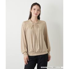 幾何学柄ギャザープルオーバー