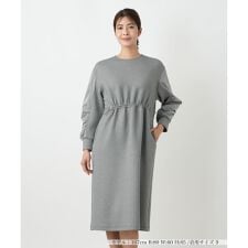 洗えるダンボールニット袖異素材MIXワンピース【25年10月カタログ】