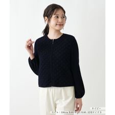 レリアン(Leilian)のノーカラージップジャケット【Leilian WHITE LABEL】