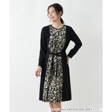 洗えるプリント切替フレアワンピース【Leilian WHITE LABEL】