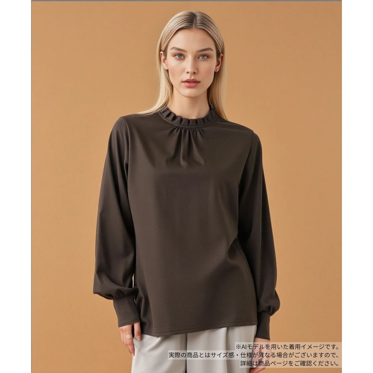 フリルカラーブラウス