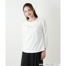 レース刺繍カットソー【Leilian WHITE LABEL】