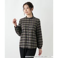 ラメチェックブラウス【Leilian WHITE LABEL】