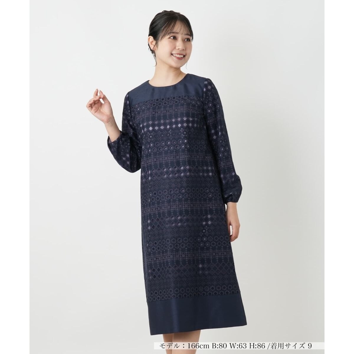 2023 レリアンホワイトレーベル ミディ丈プリーツワンピース 2way L ワンピース【THE NEW】【Leilian WHITE LABEL】|レリアン