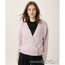 ミックスニットVネックカーディガン