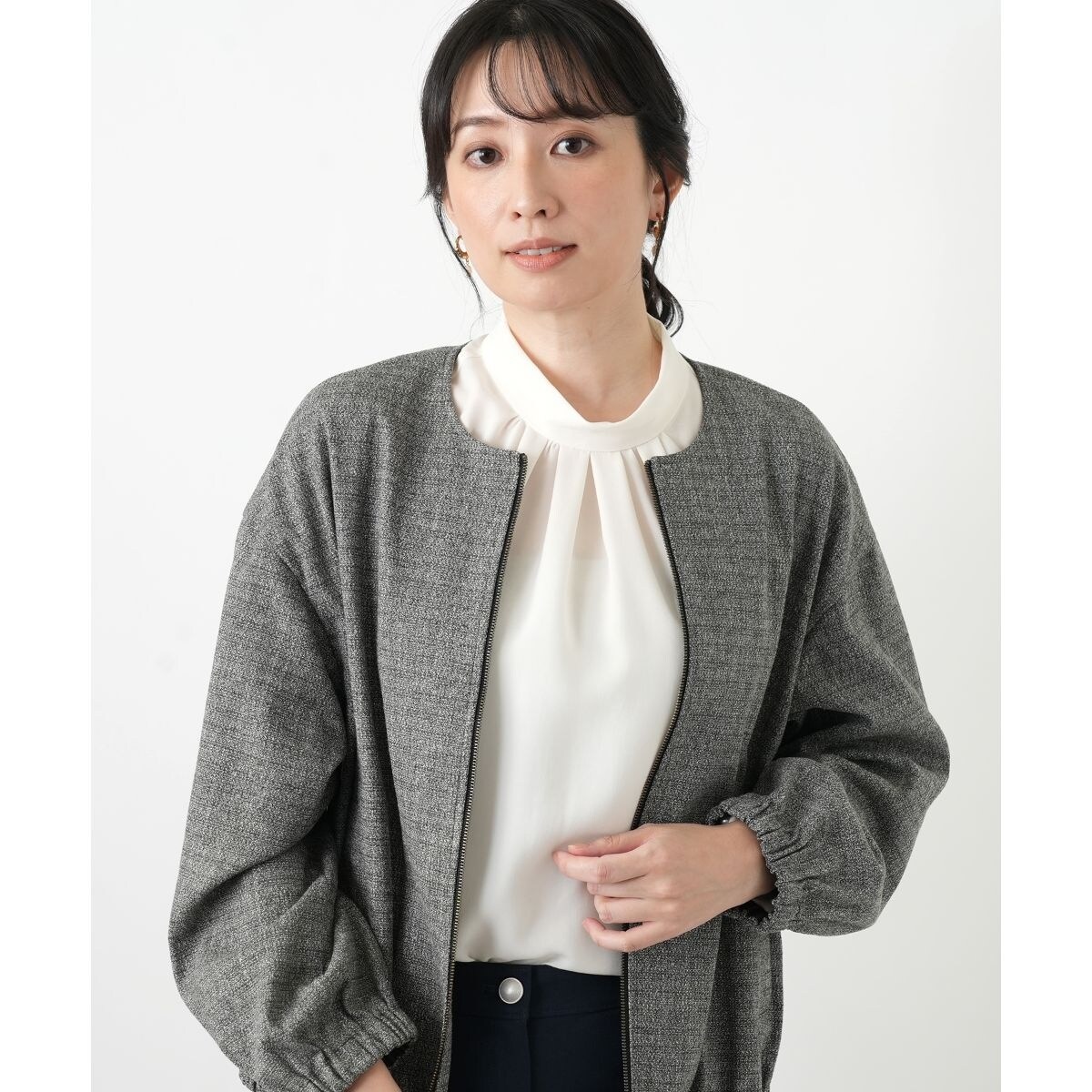 大きいサイズ✨ 自由区 エンブロイダリーブルゾン 洗える 白 人気完売品 44 エンブロイダリー ブルゾン | 自由区(JIYU-KU) | マルイウェブ