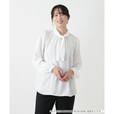 ストライプボウタイブラウス【ROCHAS Premiere】