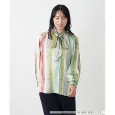 プリントボウタイブラウス【ROCHAS Premiere】