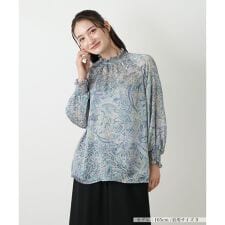 ペイズリーハイネックブラウス【ROCHAS Premiere】