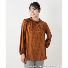 プリントハイネックブラウス【ROCHAS Premiere】