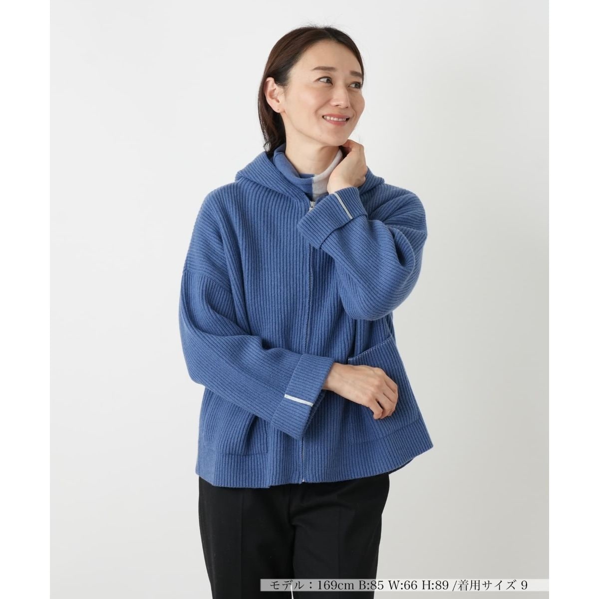 フーデッドニットジャケット【HAND】 | レリアン(Leilian) | マルイ