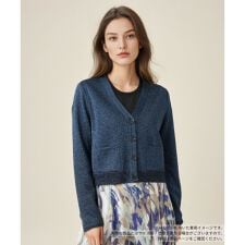 ラメVネックショートカーディガン