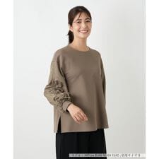 切替ボリュームスリーブブラウス