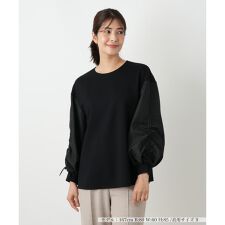 切替ボリュームスリーブブラウス