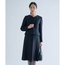 レリアン(Leilian)のノーカラーワンピースアンサンブル【レリアン×東京ソワール】【ブラックフォーマル】