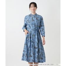 花柄フレアシャツワンピース