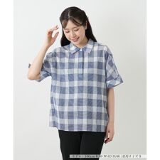 レリアン(Leilian)のブロックチェックブラウス